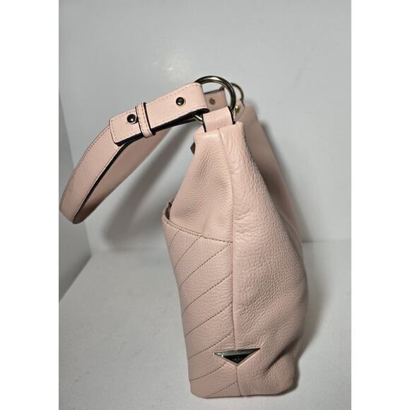 Karl Lagerfeld Paris Leather Hobo Shoulder Bag GiGi Soft Quilted Blush Pink - Picture 5 of 16